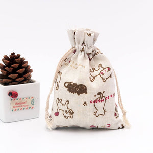 5pcs/lot Linen Cotton Bag 10x14 13x18 15x20cm Muslin Cosmetics Gifts Jewelry Packaging Bags Cute Drawstring Gift Bag & Pouches