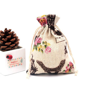 5pcs/lot Linen Cotton Bag 10x14 13x18 15x20cm Muslin Cosmetics Gifts Jewelry Packaging Bags Cute Drawstring Gift Bag & Pouches