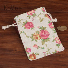 Load image into Gallery viewer, 5pcs/lot Linen Cotton Bag 10x14 13x18 15x20cm Muslin Cosmetics Gifts Jewelry Packaging Bags Cute Drawstring Gift Bag &amp; Pouches