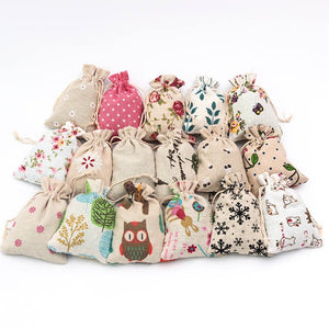 5pcs/lot Linen Cotton Bag 10x14 13x18 15x20cm Muslin Cosmetics Gifts Jewelry Packaging Bags Cute Drawstring Gift Bag & Pouches