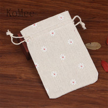 Load image into Gallery viewer, 5pcs/lot Linen Cotton Bag 10x14 13x18 15x20cm Muslin Cosmetics Gifts Jewelry Packaging Bags Cute Drawstring Gift Bag &amp; Pouches