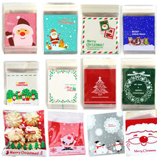 Load image into Gallery viewer, 25Pcs/lot Cute Cartoon Gifts Bags Christmas Cookie Packaging Self-adhesive Plastic Bags For Biscuits Birthday Candy Cake Package