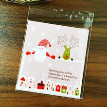 Load image into Gallery viewer, 25Pcs/lot Cute Cartoon Gifts Bags Christmas Cookie Packaging Self-adhesive Plastic Bags For Biscuits Birthday Candy Cake Package