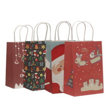 Load image into Gallery viewer, 10Pcs/lot Multifuntion Christmas Paper Bag 21*13*8cm Festival gift bags with Handles Christmas Party Supplies For Event Party