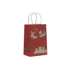 10Pcs/lot Multifuntion Christmas Paper Bag 21*13*8cm Festival gift bags with Handles Christmas Party Supplies For Event Party