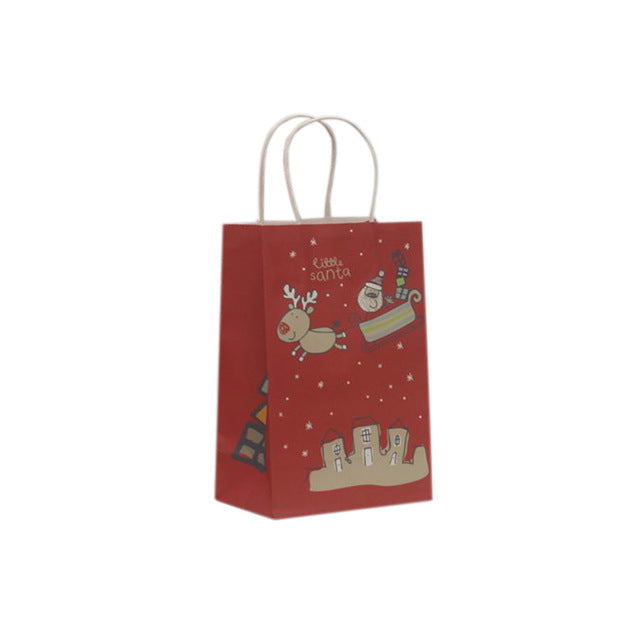 10Pcs/lot Multifuntion Christmas Paper Bag 21*13*8cm Festival gift bags with Handles Christmas Party Supplies For Event Party