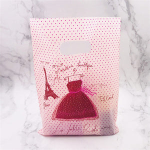 More Pattern Jewelry Plastic Bag With Handles 15x20cm Wedding Gift Thick Boutique Gift Shopping Packaging Plastic Handle Bag