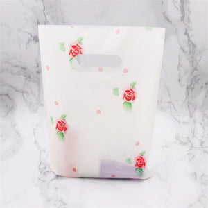 More Pattern Jewelry Plastic Bag With Handles 15x20cm Wedding Gift Thick Boutique Gift Shopping Packaging Plastic Handle Bag