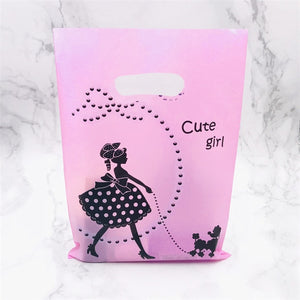 More Pattern Jewelry Plastic Bag With Handles 15x20cm Wedding Gift Thick Boutique Gift Shopping Packaging Plastic Handle Bag