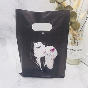 More Pattern Jewelry Plastic Bag With Handles 15x20cm Wedding Gift Thick Boutique Gift Shopping Packaging Plastic Handle Bag