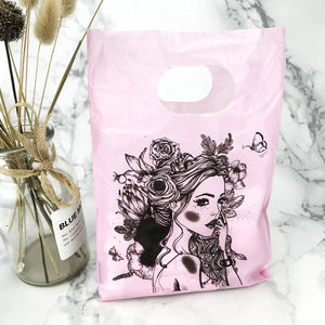 More Pattern Jewelry Plastic Bag With Handles 15x20cm Wedding Gift Thick Boutique Gift Shopping Packaging Plastic Handle Bag