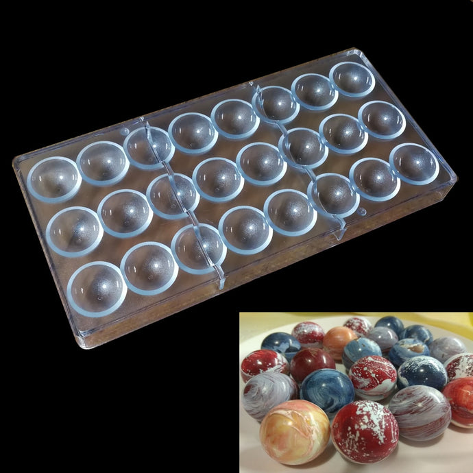 Semi Sphere Shell Diamond Cube Chocolate Mould PC Chocolate Bar Mold Half Ball Plastic Candy Maker Mold Bakeware Rectangle