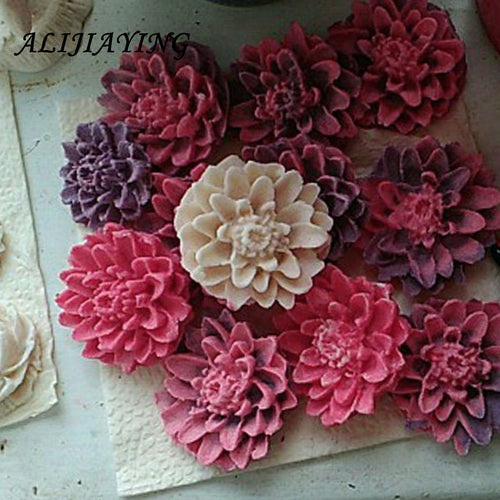 3D Chrysanthemums Soap Mold Resin Clay Chocolate Candy Silicone Cake Mould flower Fondant Cake Decorating Tools D0158