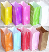 Load image into Gallery viewer, New paper bag mini Stand up Colorful Polka Dot  Bags 18x9x6cm Favor  Open Top Gift Packing paper Treat gift Bag wholesale