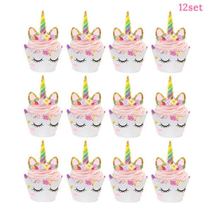 50pcs Plastic Gift Cookie Bag Unicorn Horn Candy Bags Unicorn Party Supplies Birthday Party Decorations Kids Easter Supplies