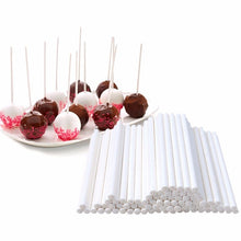 Load image into Gallery viewer, 10 pcs 8/10/15 cm Lollipop Cake Paper Stick Cake Pops White Solid Paper Stick Baking DIY Sugar Craft Fondant Mold Candy Mold