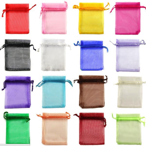 100pcs/lot  Multi-colors 5x7cm (2x3inch)Jewelry Packing Drawable Organza Bags Wedding Birthday Candy Gift Bags & Pouches