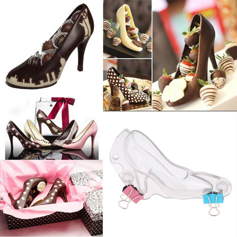 DIY 3D Chocolate Mold Plastic Mini High-heel Shoe Shape Candy Sugar Paste Mold Cake Decoratiing Tools Kitchen Baking Mold