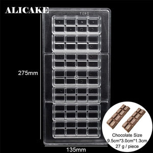 Chocolate Candy Bars 3D Molds Polycarbonate Plastic Form Bakery Cake Decoration Baking Pastry Tools for Moldes Para Chocolate