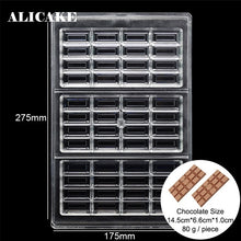 Load image into Gallery viewer, Chocolate Candy Bars 3D Molds Polycarbonate Plastic Form Bakery Cake Decoration Baking Pastry Tools for Moldes Para Chocolate