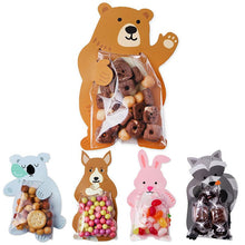 Load image into Gallery viewer, 10pcs/lot Cute Animal Bear Rabbit Koala Candy Bags Greeting Cards Cookie Bags Gift Bags Baby Shower Birthday Party Decoration