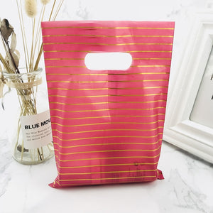 More Pattern Jewelry Plastic Bag With Handles 15x20cm Wedding Gift Thick Boutique Gift Shopping Packaging Plastic Handle Bag